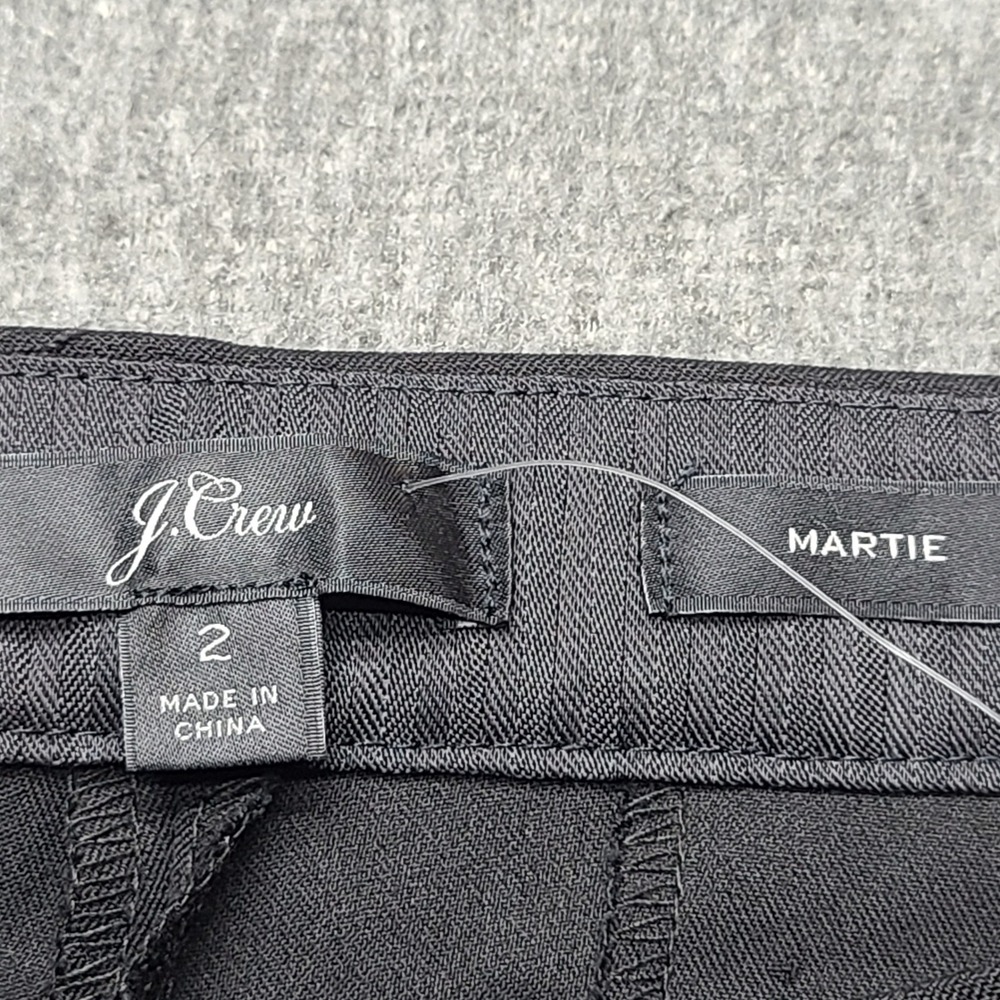 J.Crew Martie Pants Womens 2 Black Excellent Slim Fit Cropped Side Zip Trousers - Picture 4 of 8